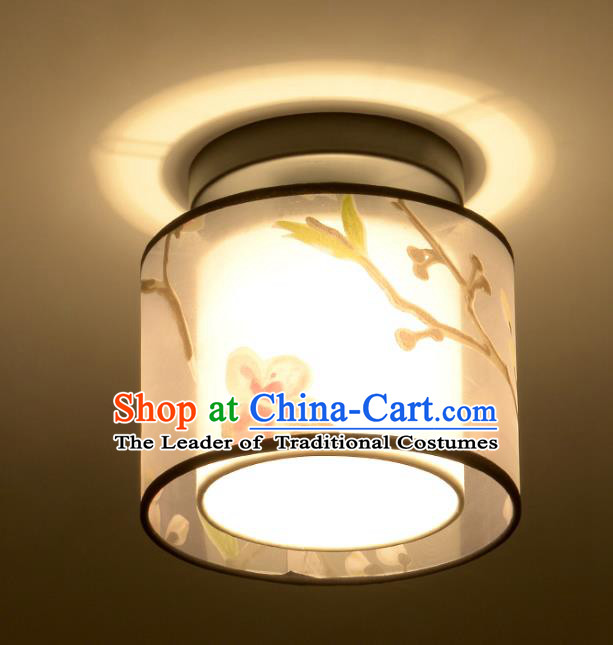 Traditional Chinese Handmade Painting Sheepskin Round Palace Lantern China Ceiling Palace Lamp