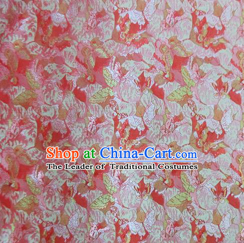 Chinese Traditional Costume Royal Palace Jacquard Weave Satin Red Brocade Fabric, Chinese Ancient Clothing Drapery Hanfu Cheongsam Material