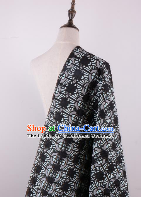 Chinese Traditional Costume Royal Palace Pattern Black Brocade Fabric, Chinese Ancient Clothing Drapery Hanfu Cheongsam Material