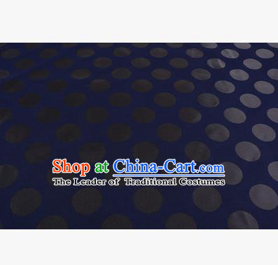 Chinese Traditional Costume Royal Palace Pattern Royalblue Brocade Fabric, Chinese Ancient Clothing Drapery Hanfu Cheongsam Material