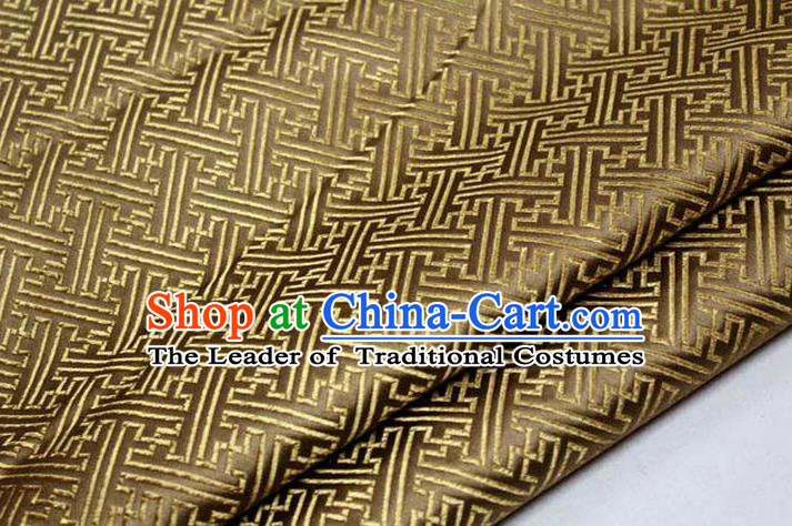 Chinese Traditional Costume Royal Palace Pattern Mongolian Robe Bronze Brocade Fabric, Chinese Ancient Clothing Drapery Hanfu Cheongsam Material