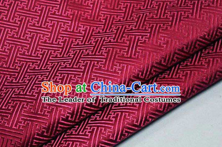 Chinese Traditional Costume Royal Palace Pattern Mongolian Robe Red Brocade Fabric, Chinese Ancient Clothing Drapery Hanfu Cheongsam Material