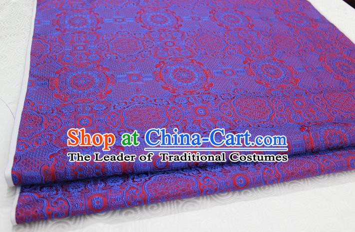 Chinese Traditional Royal Palace Pattern Mongolian Robe Purple Brocade Fabric, Chinese Ancient Costume Drapery Hanfu Cheongsam Material