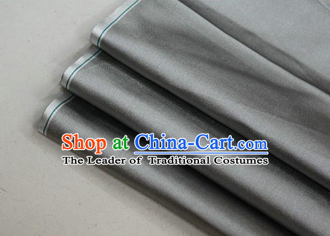 Chinese Traditional Royal Palace Mongolian Robe Grey Satin Brocade Fabric, Chinese Ancient Costume Drapery Hanfu Cheongsam Material