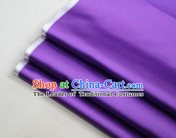 Chinese Traditional Royal Palace Mongolian Robe Purple Satin Brocade Fabric, Chinese Ancient Costume Drapery Hanfu Cheongsam Material