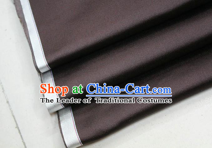 Chinese Traditional Royal Palace Mongolian Robe Brown Satin Brocade Fabric, Chinese Ancient Costume Drapery Hanfu Cheongsam Material