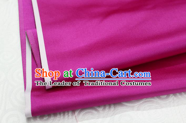 Chinese Traditional Royal Palace Mongolian Robe Rosy Satin Brocade Fabric, Chinese Ancient Costume Drapery Hanfu Cheongsam Material