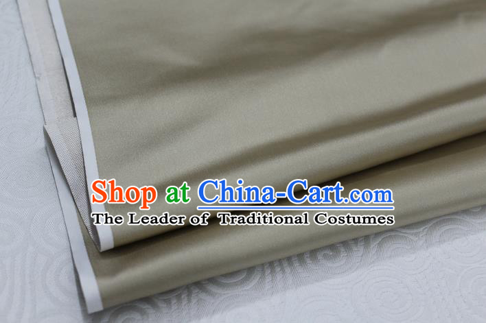 Chinese Traditional Royal Palace Mongolian Robe Light Grey Satin Brocade Fabric, Chinese Ancient Costume Drapery Hanfu Cheongsam Material