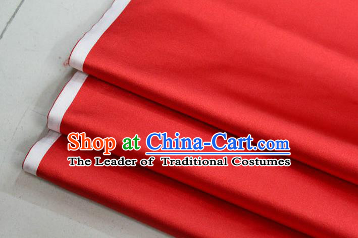 Chinese Traditional Royal Palace Mongolian Robe Red Satin Brocade Fabric, Chinese Ancient Costume Drapery Hanfu Cheongsam Material