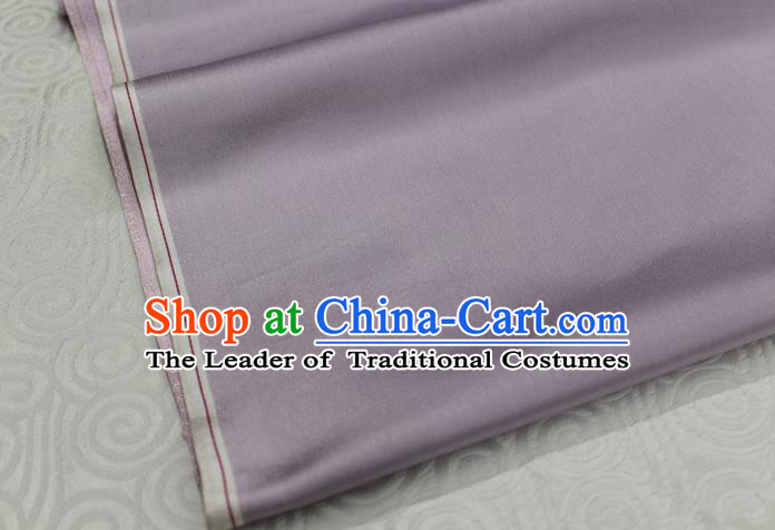 Chinese Traditional Royal Palace Mongolian Robe Lilac Satin Brocade Fabric, Chinese Ancient Costume Drapery Hanfu Cheongsam Material