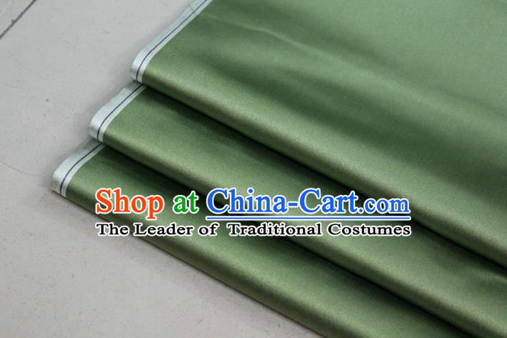 Chinese Traditional Royal Palace Mongolian Robe Grass Green Satin Brocade Fabric, Chinese Ancient Costume Drapery Hanfu Cheongsam Material