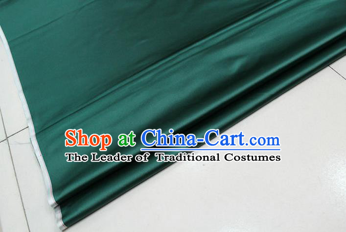 Chinese Traditional Royal Palace Mongolian Robe Atrovirens Satin Brocade Fabric, Chinese Ancient Costume Drapery Hanfu Cheongsam Material