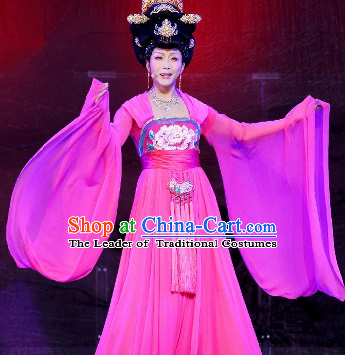 Traditional Ancient Chinese Imperial Consort Costume, Elegant Hanfu Clothing Chinese Tang Dynasty Imperial Emperess Tailing Embroidered Clothing for Women