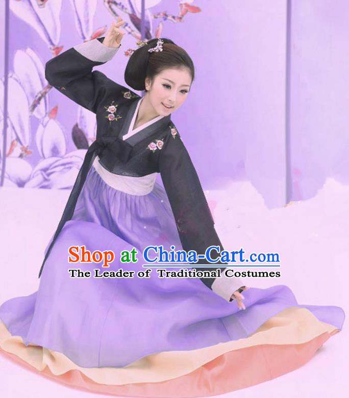 Traditional Ancient Chinese Koreans Costume, Elegant Clothing Chinese Koreans Embroidered Clothing for Women