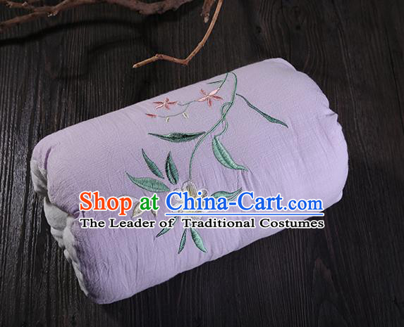 Traditional Ancient Chinese Embroidered Muff Embroidered Gardenia  Purple Handwarmers for Women