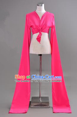 Traditional Chinese Long Sleeve Water Sleeve Dance Suit China Folk Dance Koshibo Long Rose Red Ribbon for Women