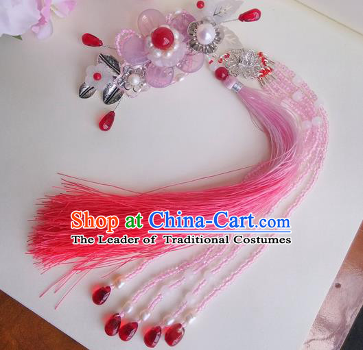 Traditional Handmade Chinese Ancient Princess Classical Accessories Jewellery Pure Copper Coloured Glaze Hair Sticks Hair Claws, Hair Fascinators Hairpins for Women