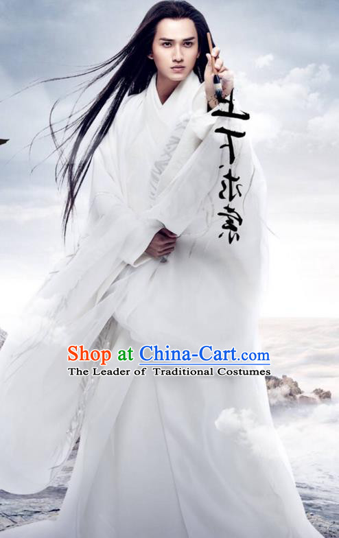 Traditional Ancient Chinese Nobility Childe Costume, Elegant Hanfu Male Lordling Dress, Warring States Literati Swordsman Clothing, China Warring States Period Qu Yuan Prince Tailing Clothing for Men