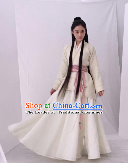 Traditional Ancient Chinese Imperial Consort Costume, Elegant Hanfu Palace Lady Dress Clothing, Chinese Warring States Period Princess Swordsman Clothing for Women