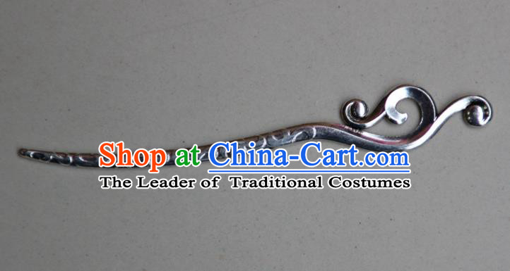 Traditional Chinese Ancient Miao Ethnic Minority Palace Hair Jewelry Accessories, Hmong Handmade Silver Hairpins, Miao Ethnic Jewelry Accessories Hair Claw for Women