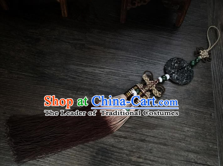 Traditional Handmade Chinese Ancient Classical Jewellery Accessories Tassel Palace Taeniasis, Blueing Waist Jade Pendant for Women