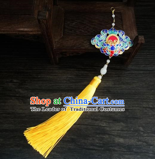 Traditional Handmade Chinese Ancient Classical Jewellery Accessories Palace Tassel Sword Taeniasis, Blueing Waist Pendant for Women