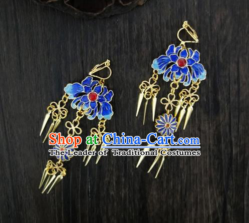 Traditional Handmade Chinese Ancient Classical Blueing Earrings for Women