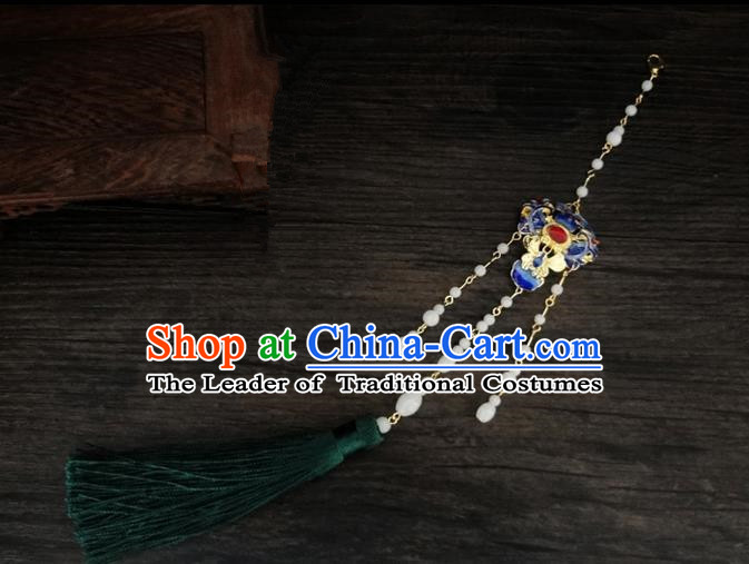 Traditional Handmade Chinese Ancient Classical Jewellery Accessories Palace Tassel Sword Taeniasis, Blueing Waist Pendant for Women