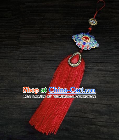 Traditional Handmade Chinese Ancient Classical Jewellery Accessories Palace Tassel Sword Taeniasis, Blueing Waist Pendant for Women