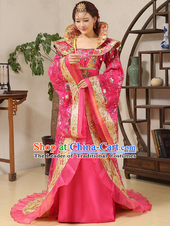 Traditional Ancient Chinese Imperial Emperess Costume, Chinese Wedding Dress, Cosplay Chinese Peri Imperial Princess Tailing Clothing Hanfu for Women