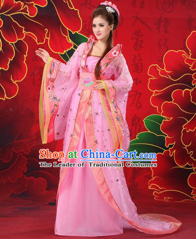 Traditional Ancient Chinese Imperial Emperess Costume, Chinese Tang Dynasty Wedding Dress, Cosplay Chinese Peri Imperial Princess Tailing Clothing Hanfu for Women