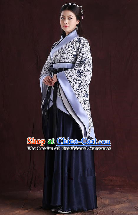 Traditional Ancient Chinese Imperial Emperess Costume, Chinese Han Dynasty Dance Dress, Cosplay Chinese Peri Imperial Princess Wedding Clothing Hanfu for Women