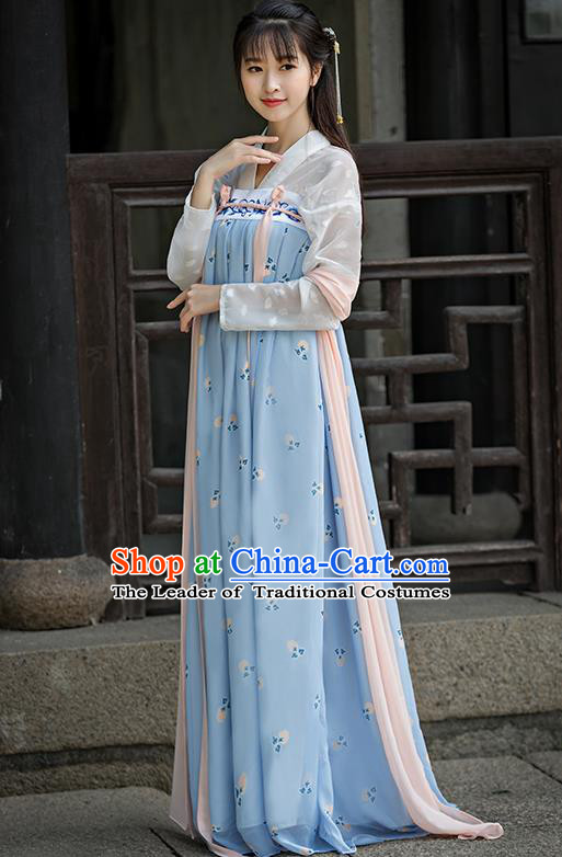 Traditional Ancient Chinese Imperial Emperess Costume, Chinese Tang Dynasty Dance Dress, Chinese Peri Imperial Princess Embroidered Hanfu Clothing for Women