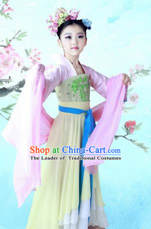 Traditional Ancient Chinese Imperial Consort Children Costume, Chinese Tang Dynasty Little Girl Dress, Cosplay Chinese Concubine Embroidered Clothing Hanfu for Kids