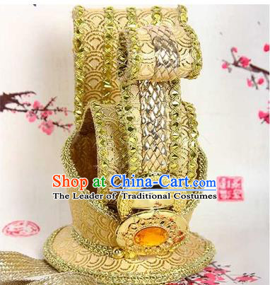 Chinese Wedding Jewelry Accessories, Traditional Emperor Headwear, Emperor Royal Crown, Ancient Chinese Emperor Coronet for Men