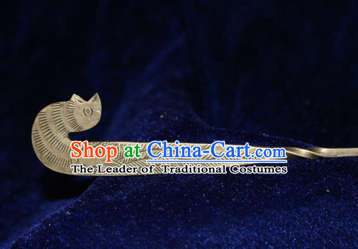 Traditional Chinese Miao Nationality Crafts Jewelry Accessory Classical Hair Accessories, Hmong Handmade Miao Silver Palace Lady Hair Sticks Hair Claw, Miao Ethnic Minority Hair Fascinators Hairpins for Women