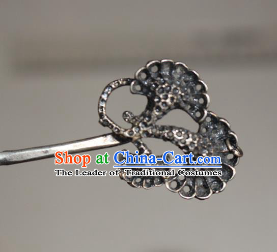 Traditional Chinese Miao Nationality Crafts Jewelry Accessory Hair Accessories, Hmong Handmade Miao Silver Palace Lady Hair Sticks Hair Claw, Miao Ethnic Minority Hair Fascinators Hairpins for Women