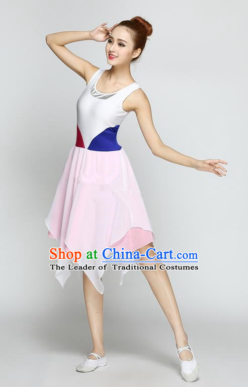 Traditional Modern Dancing Compere Costume, Women Opening Classic Chorus Singing Group Dance Dress, Modern Dance Classic Ballet Dance Blue Dress for Women