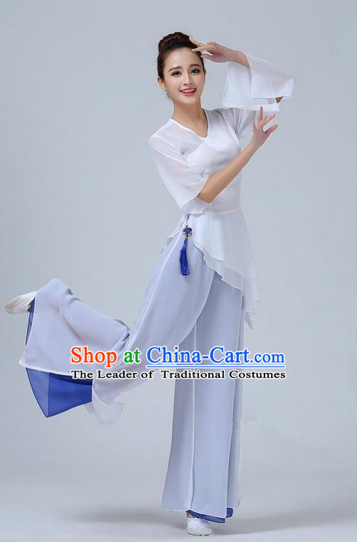 Traditional Chinese Yangge Fan Dancing Costume, Folk Dance Yangko Mandarin Sleeve Dress and Pants Uniforms, Classic Umbrella Lotus Dance Elegant Dress Drum Dance Clothing for Women