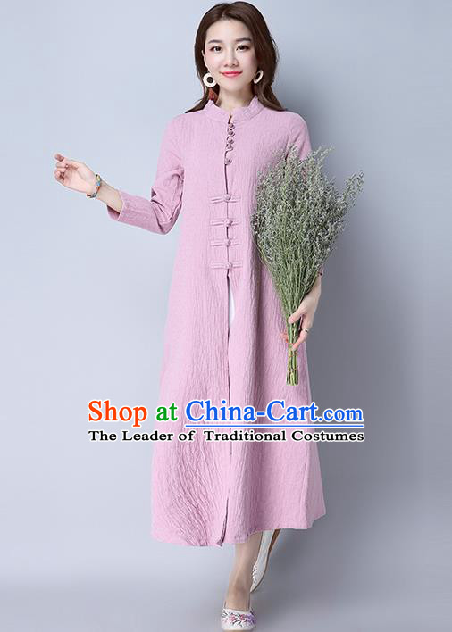Traditional Ancient Chinese National Costume, Elegant Hanfu Two Piece Dress, China National Minority Tang Suit Cheongsam Upper Outer Garment Pink Dress Clothing for Women