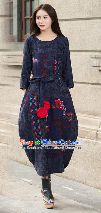 Traditional Ancient Chinese National Costume, Elegant Hanfu Jacquard Weave Dress, China National Minority Tang Suit Cheongsam Upper Outer Garment Dress Clothing for Women