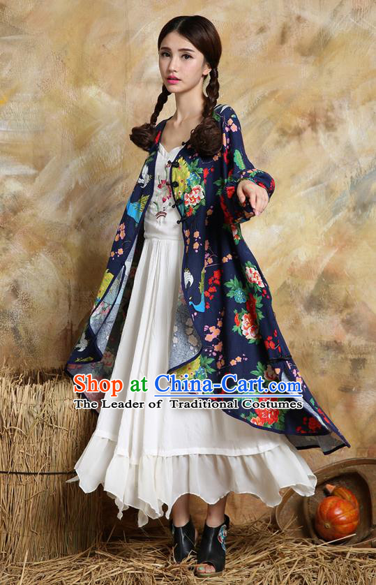 Traditional Ancient Chinese National Costume, Elegant Hanfu Cardigan Coat, China Tang Suit Plated Buttons Cape, Upper Outer Garment Dust Coat Cloak Clothing for Women