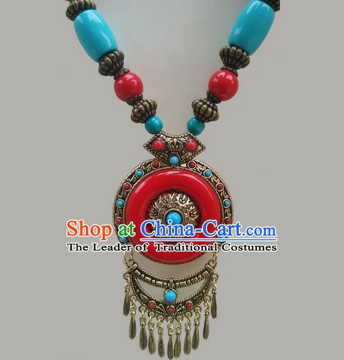 Traditional Chinese Miao Nationality Crafts, Hmong Handmade Tassel Pendant, Miao Ethnic Minority Necklace Accessories Pendant for Women