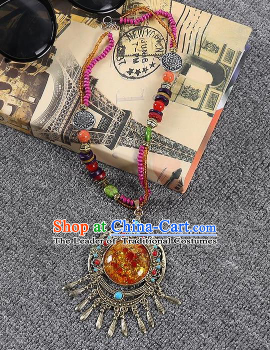 Traditional Chinese Miao Nationality Crafts, Hmong Handmade Tassel Pendant, Miao Ethnic Minority Necklace Accessories Pendant for Women