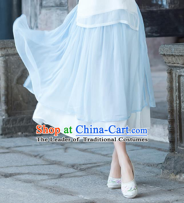 Traditional Ancient Chinese National Pleated Skirt Costume, Elegant Hanfu Long Dress, China Tang Suit Bust Skirt for Women