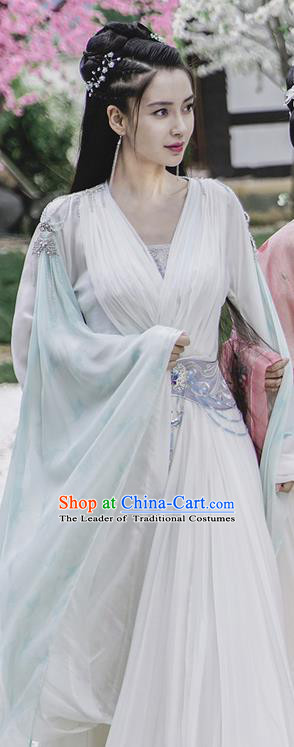 Traditional Ancient Chinese Elegant Female Swordsman Costume, Chinese Warring States Period Dynasty Fairy Robe, Cosplay Princess Chinese Nobility Hanfu Clothing for Women