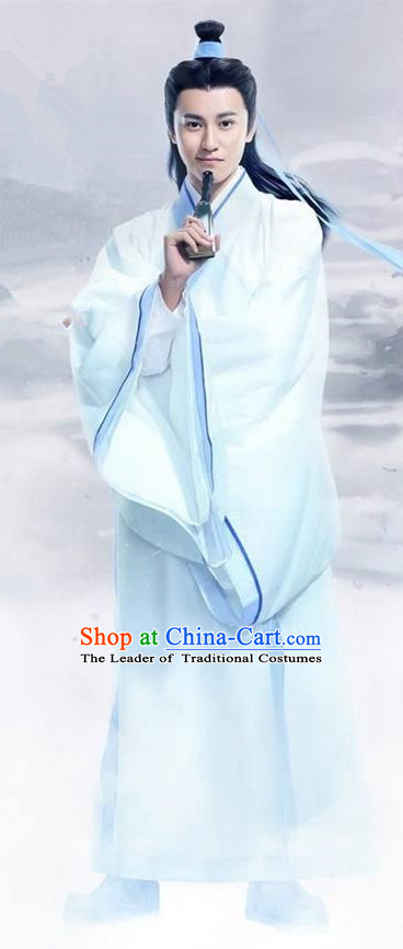 Traditional Ancient Chinese Swordsman Costume, Chinese Han Dynasty Jiang Hu Swordsman Robe, Cosplay Nobility Childe Chinese Bladesman Hanfu Clothing for Men