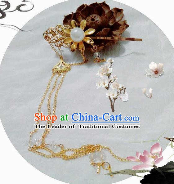 Traditional Handmade Chinese Ancient Classical Hair Accessories, Han Dynasty Barrettes Hairpin, Hanfu Hair Sticks Tassel Hair Claw, Hair Fascinators Hairpins for Women