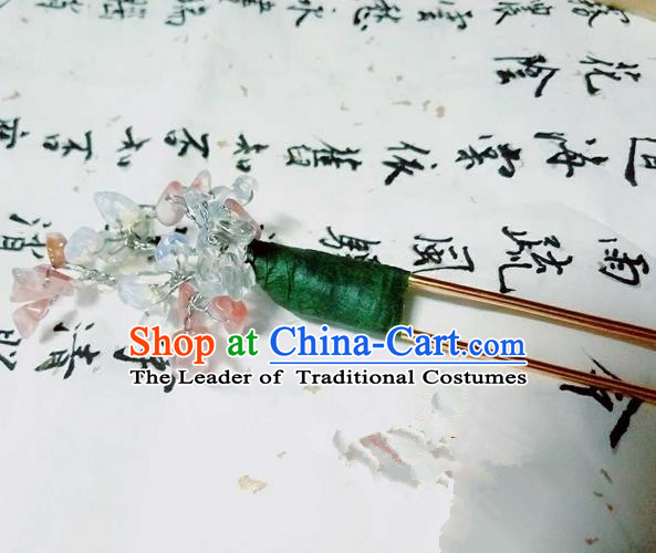 Traditional Handmade Chinese Ancient Classical Hair Accessories, Han Dynasty Barrettes Opal Hairpin, Hanfu Hair Sticks Hair Jewellery, Hair Fascinators Hairpins for Women