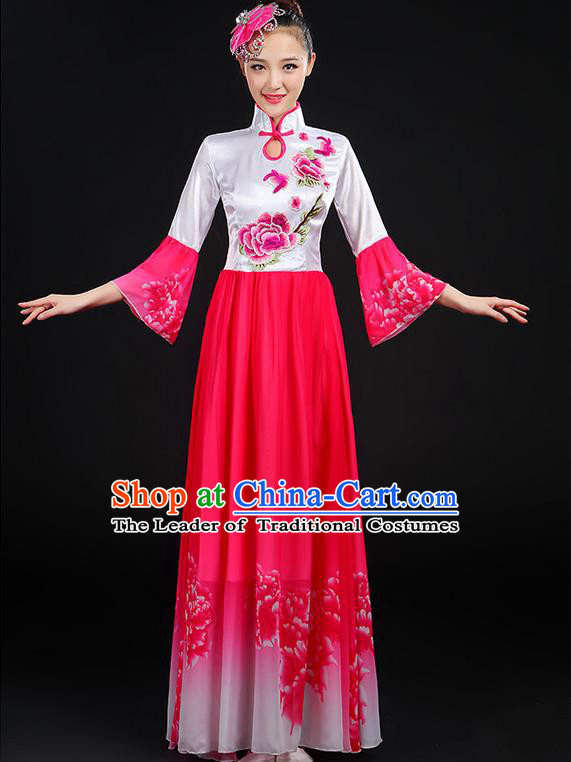 Traditional Chinese Modern Dancing Compere Costume, Women Opening Classic Chorus Singing Group Dance Uniforms, Modern Dance Classic Dance Cheongsam Dress for Women